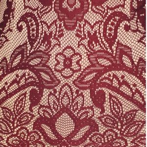 Burgundy lace midi dress